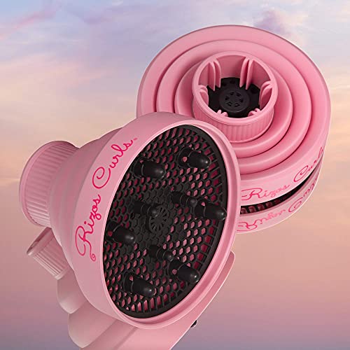 Rizos Curls Pink sklopivi difuzor za kosu za sušenje kovrčave kose . Savršen za pranje N ' Go & putovanje!