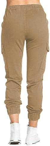 Modne ženske pantalone Multi džep teretni hlače Elastični struk korzet konopce za hlače padajuće za žene plus veličine