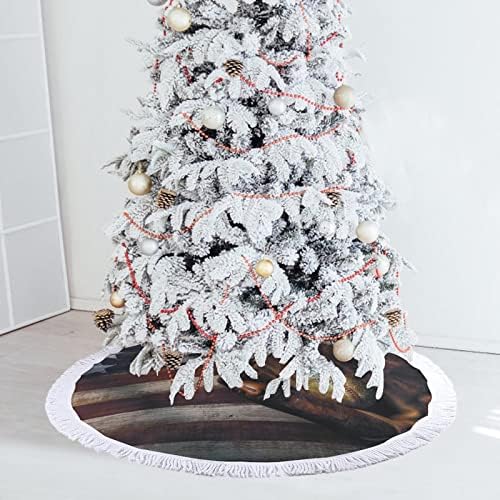 Američka bejzbol zastava Božićna suknja Xmas Tree Mat Tassel ukrasi za ukrase Holiday Party 30/36/48 inča