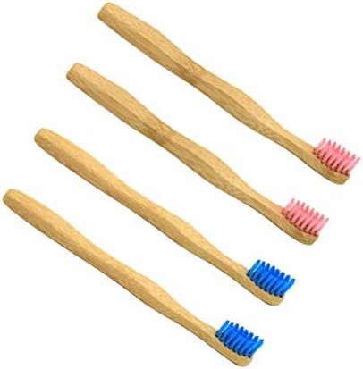 Doitool 4pcs Children s bambusovim četkicom za zube za zube Ekološki najlonski vlakno protiv djece četkica za zube