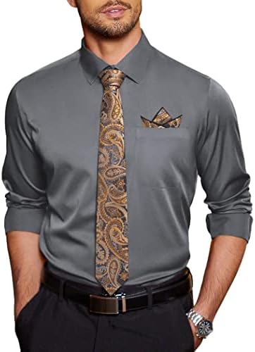 Coofandy muška haljina s odgovarajućim kravatom i maramičkim majicama poplinska košulja