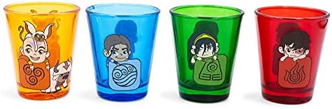 Nadrealna zabava Avatar: poslednji Airbender Chibi likovi 2-unca Mini staklene čaše, Set 4 / Whisky čaša za kućni Barware, Kawaii