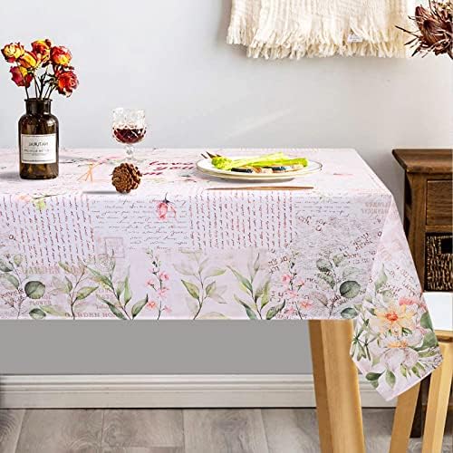 Majčin dan za stolnjak pravokutnik 60 x 120 inča, ljubav cvjetna stolna krpa, cvijeće za mamu, vanjsko vodootporno vintage stol za