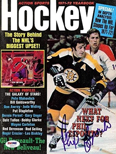 Phil Esposito sa autogramom Hockey Magazine Cover Boston Bruins PSA / DNK U93813-NHL Časopisi sa autogramom