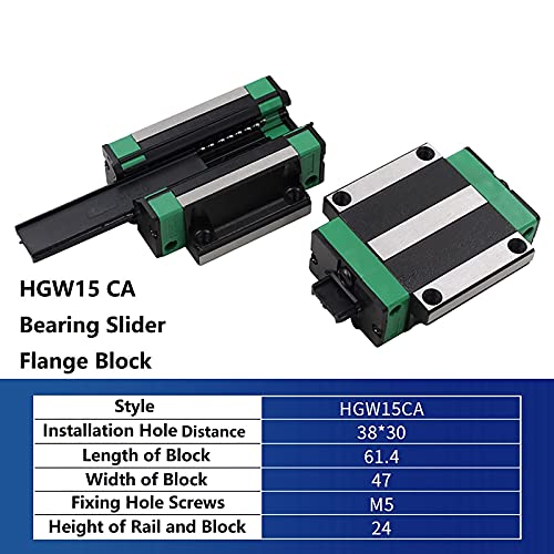 Mssoomm 15mm HGW15 CNC kvadratni Linearni komplet vodilice 4kom Hgw15-67.72 inča / 1720mm +8kom Hgw15-CA prirubnički tip ležaja klizni