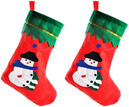 Amosfun 2pcs Božić čarapa sa snjegović uzorak Božić Pokloni bombone torba Tree ukrasi vrata kamin ukras Random boja uzorak