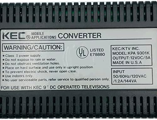 KEC KPA 9301K Converter 12VDC 5A AC / DC adapter 5,5x2,5 mm