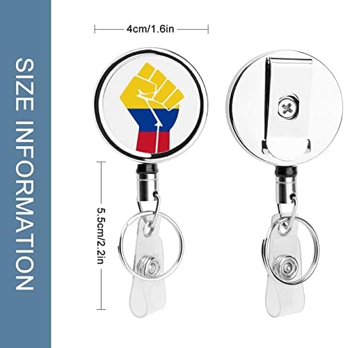 Kolut za držač značke otporne na zastavu Kolumbije sa kopčom za ključeve na uvlačenje metalnog držača lične karte
