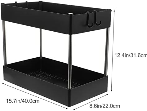 Upkoch Skladišni nosač 2 vrste kuhinjski ravni nosač: odvod posuđa Organizator Dvostruki sloj odvodni polica za polje za polje za
