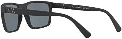 Polo Ralph Lauren Mens PH4133 pravougaone naočare za sunce, mat crne/polarizovane sive, 59 mm