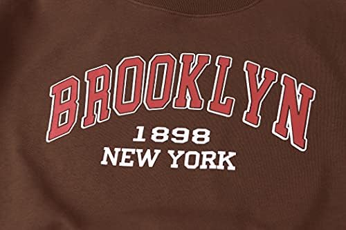 MissicIver žene prevelizirani Brooklyn New York Pismo Ispis dukserice Crewneck dugi rukav kap na ramenu runov pulover vrhove