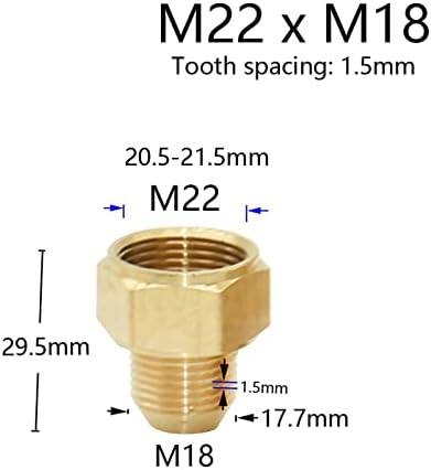 Mesingani navojni konektor M14 M18 M22 Priključci za prelaznu spojku za vodu za mjehuriće Kuhinja i kupaonica 1pcs