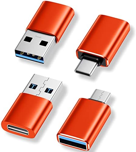 [4 paket] USB C do USB adaptera, 【2 * USB-C do USB-a】 & 【2 * USB-A do USB-C】 Ženski adapter SuperSpeed ​​Prijenos podataka i brzo