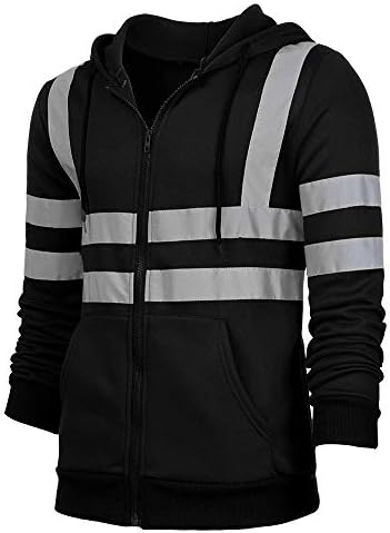 WenKomg1 Unisex Reflection Hoodie Visoko vidljivosti sigurnosni kaput sa džepom laganom jaknom sa kapuljačom