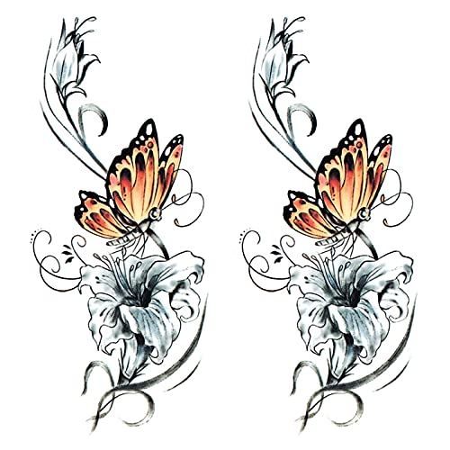 5 kom-leptir cveća Cezarska sekcija Tattoo naljepnice Poklopac ožiljaka vodootporna ženska simulacijska tetovaža