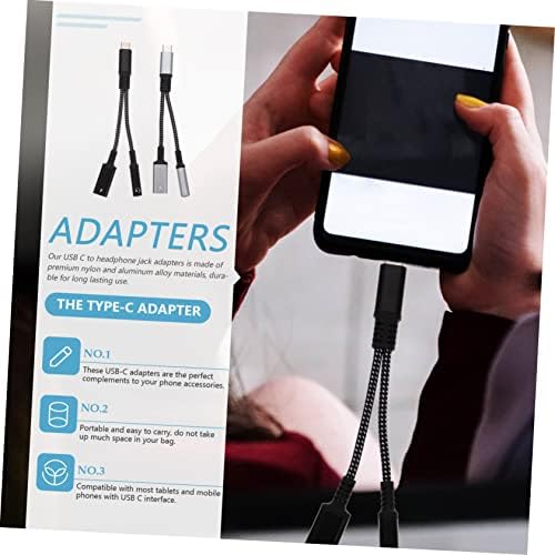 UKCOCO 2PCS tipke za slušalice USB a adapter za punjač USB adapter USB Tip C adapter 3,5 mm adapter USB C AUF USB C u AUX adapter