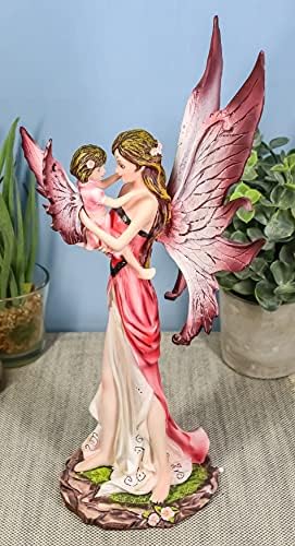 EBROS I Love You Pastel Magenta Pink Fairy Mother Nosio dječji kćer statuu Paer Garden Fantasy Collector Figurica kao akcentni dekor