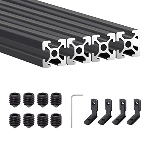 QNK 4kom 300mm T Slot 2020 ekstruzija aluminijuma evropski Standard anodizirana Linearna šina za dijelove 3D štampača i CNC DIY Crni