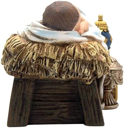 Baby Isus u mangeru sa poklonima figurine, samostojeće ukrašavanje stola, dekor za odmor, 6 inča