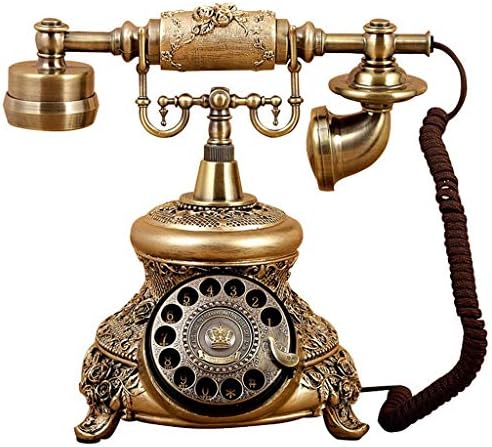 Zsedp Antikni telefon, smola imitacija bakra vintage stil rotacijski retro staromodni rotacijski biranje i uredski telefon