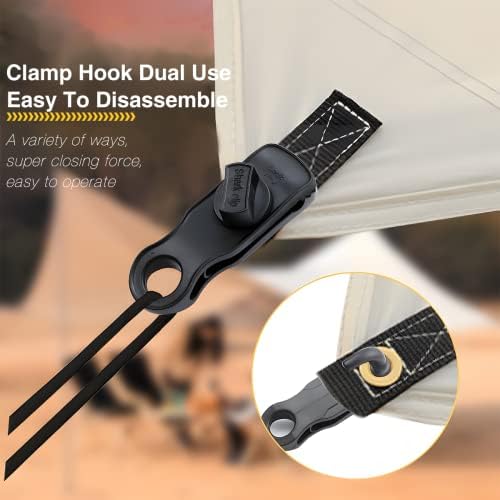 Cozylin 10pcs Tarp Clip Hook Tentne stezaljke sa šarkim šargama s palcem vijčastog šatorskih klipova za kampovanje Tarps Tende Caravan nadstrešnice Navlake za automobile