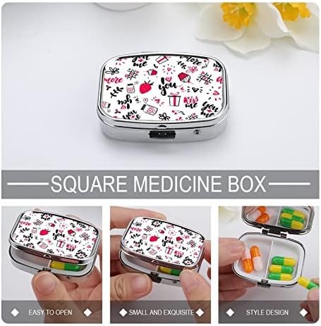 Metalna Kutija Za Pilule Doodle Elements Prenosiva Kutija Za Lekove Organizator Vitamina Držač Kontejner