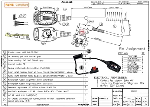 Kompatibilna s Motoro La Ring Barcode skener kablovskog skeniranog zavojnog kabla za namotani kabl Kopjun sa Motoro La Simbol RS409