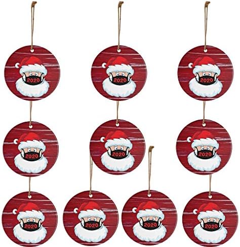 MALLOOM drveni Božićni ukras-Djed Mraz nosi dekoracije za jelku Face_Mask 2020