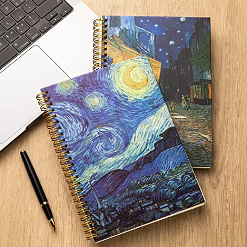 4 pakovanja A5 Van Gogh Sveske spiralna sveska/dnevnik, 6x 8,5, 160 stranica, sveska sa vladanjem Fakulteta, za poklone, kancelariju,