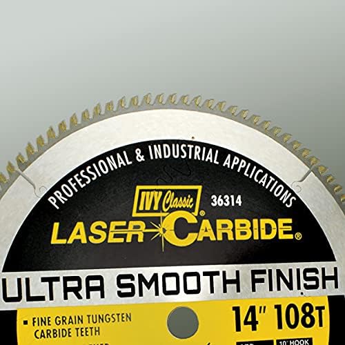 IVY Classic 36314 Laser Carbide 14-inčni 108 zub precizni Mitar i Trim kružni list testere sa sjenicom od 1 inča, 1 / kartica