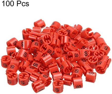 Patikil vješalica za vješalice s veličinama S veličina FIT WASKER za odjeće za kodiranje boja Crveno, pakovanje od 100