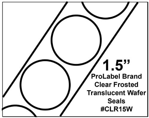 Prolabel brend Clear Frosted Translucent 1.5 Wafer Tab Seals 4000 Roll CLR15W 1 1/2 Round