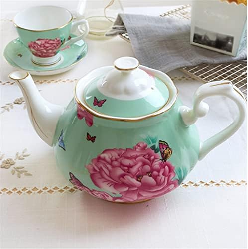 Xiulaiq Zelena niska božura Teapot Set Cup keramički čajnik čaj za čaj popodnevni čaj set za čaj