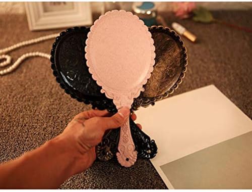 Healifty Vintage ručno ogledalo, dekorativna ogledala za šminkanje ovalno ogledalo sa ručkom za djevojčice 1kom