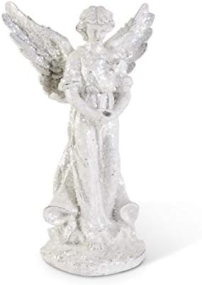 K & K Interios 50370A 18,5 inčni bijeli sjajni stoji anđeo