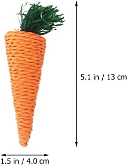 DiDiseaon tetičke igračke 6pcs Carrot zec žvakačke igračke za zube za zube Gvineje svinjska slama trava male životinje grize poslastice
