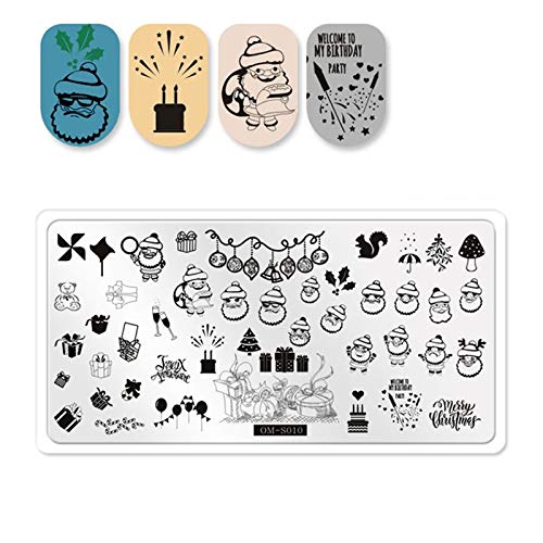 1pcs Nail Art ploča za štancanje Božićna tema DIY dekoracija za nokte Šabloni za štampanje slika