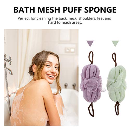 Soft Soft Puff Bath Ball Korisni muškarci Pouf spužve Elastična oprema Masaža karoserije Loofah Ženski kožni bar Exfoliator Mesh Loofahs