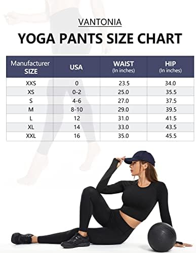 Vantonia Ženske magnetske mekane joge Nimale NO Prednji šav gamaši za žene Visoko struk Work Aktivne hlače - 25 inča