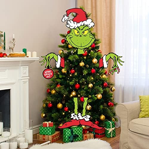 Grinch Božićne ukrase, veliki gornji komar za grinch, smiješan Grinch dekor za božićno drvcu