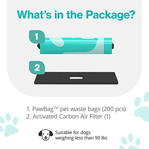 Pawpail torbe za pseće Kakice i Duo filtera za vazduh, izdržljive nepropusne i dugotrajne plastične kese za smeće za kantu za smeće,