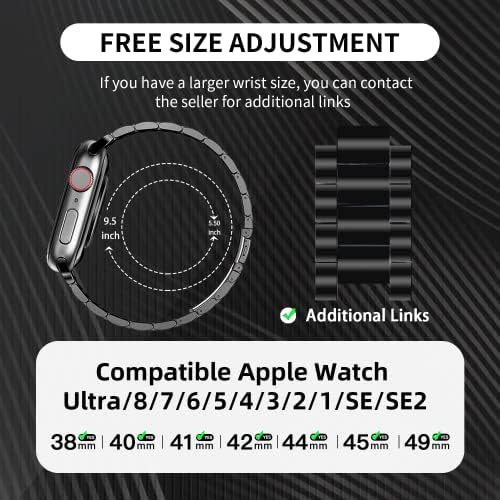 Apple Watch Band Iwatch Ultra Series 8 / 7/6/1 / 4/3/2/1 / SE / SE2, 38/45/41/42/44 / 45 / 49mm, Čvrsti lib od nehrđajućeg čelika