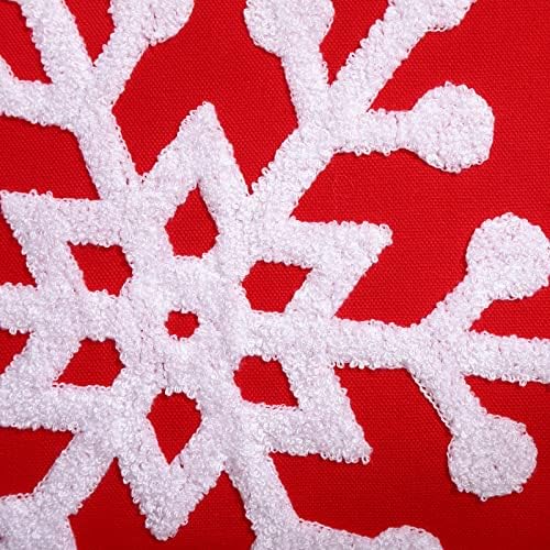Tosleo Božićno bacanje jastuka 18x18 inčni set od 2 snježne pahuljice veznog jastuka za božićne navlake za obloge za kauč na kauču