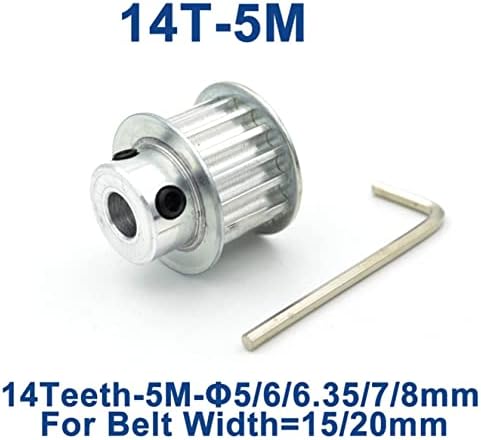 ZHaonan-Razvodna remenica luk sa 14 zuba HTD 5M Razvodna remenica, otvor 5/6/6. 35/7/8 / 10mm, za širinu 15 / 20mm HTD5M sinhroni