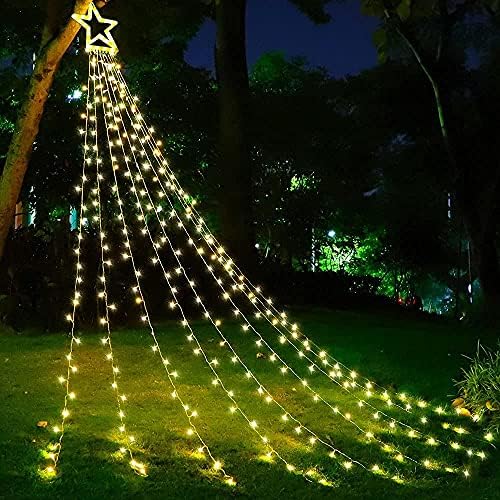 Muyun Waterfall Božić niz svjetla sa 317 LED zvijezda viseći Twinkle Fairy zavjese svjetla za Party vjenčanje Patio Unutarnji Vanjski
