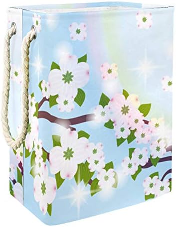 DEYYA vodootporne korpe za veš visoke čvrste sklopive korpe za pozadinu za štampanje cvijeta drena za odrasle djecu Teen Boys djevojčice