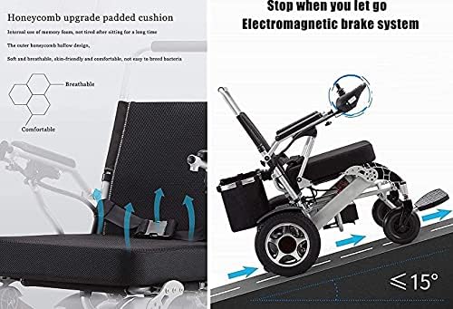 NEOCHY Moda prenosiva invalidska kolica lagana preklopna sklopiva prenosiva Deluxe moćna kompaktna stolica za mobilnost sa dvostrukim motorom-teži samo 26Kg sa 2 baterije