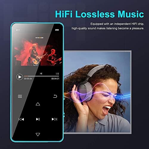 MP3 plejer, 16GB MP3 plejer sa Bluetooth 5.0, prenosivi HiFi zvuk bez gubitaka MP3 muzički plejer sa e-knjigom FM Radio diktafona,