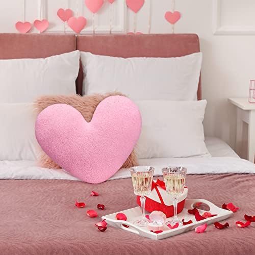 Slatka srce pliš jastuk 14 X 17 inča Fluffy srce oblik Jastuk igračka bacanje jastuci punjeni srce Plushie dekorativni jastuci za