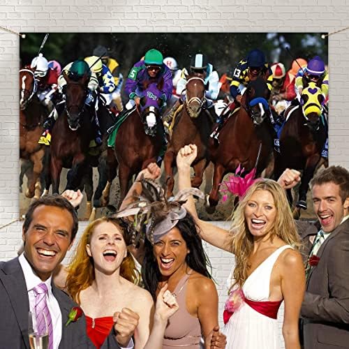 Kentucky Derby Photo Booth Backdrop Run for the Roses Jockey Horse Racing Party Photography pozadina Zidna dekoracija